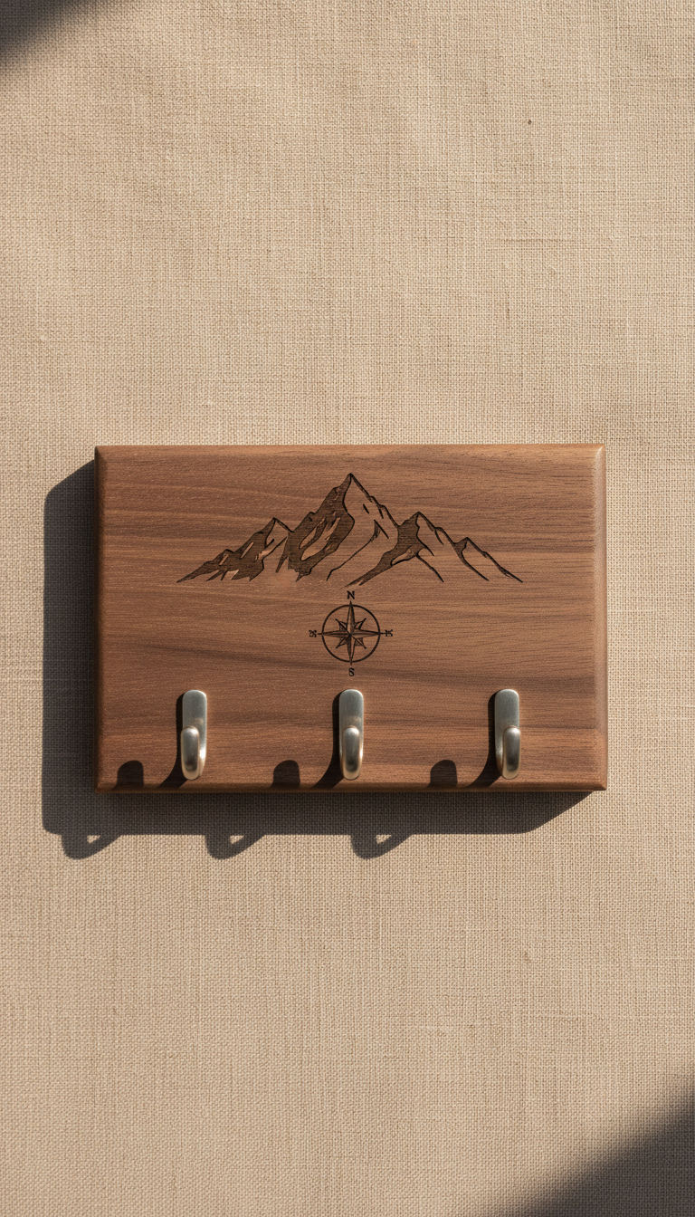 Walnut Key Holder With Custom Engraving